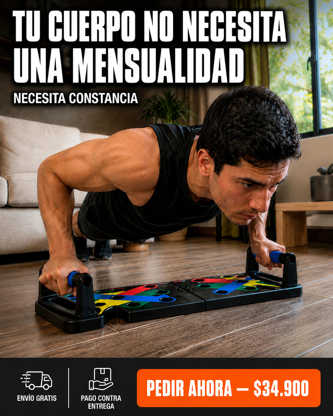 Tabla Push Up Con Bandas Elasticas