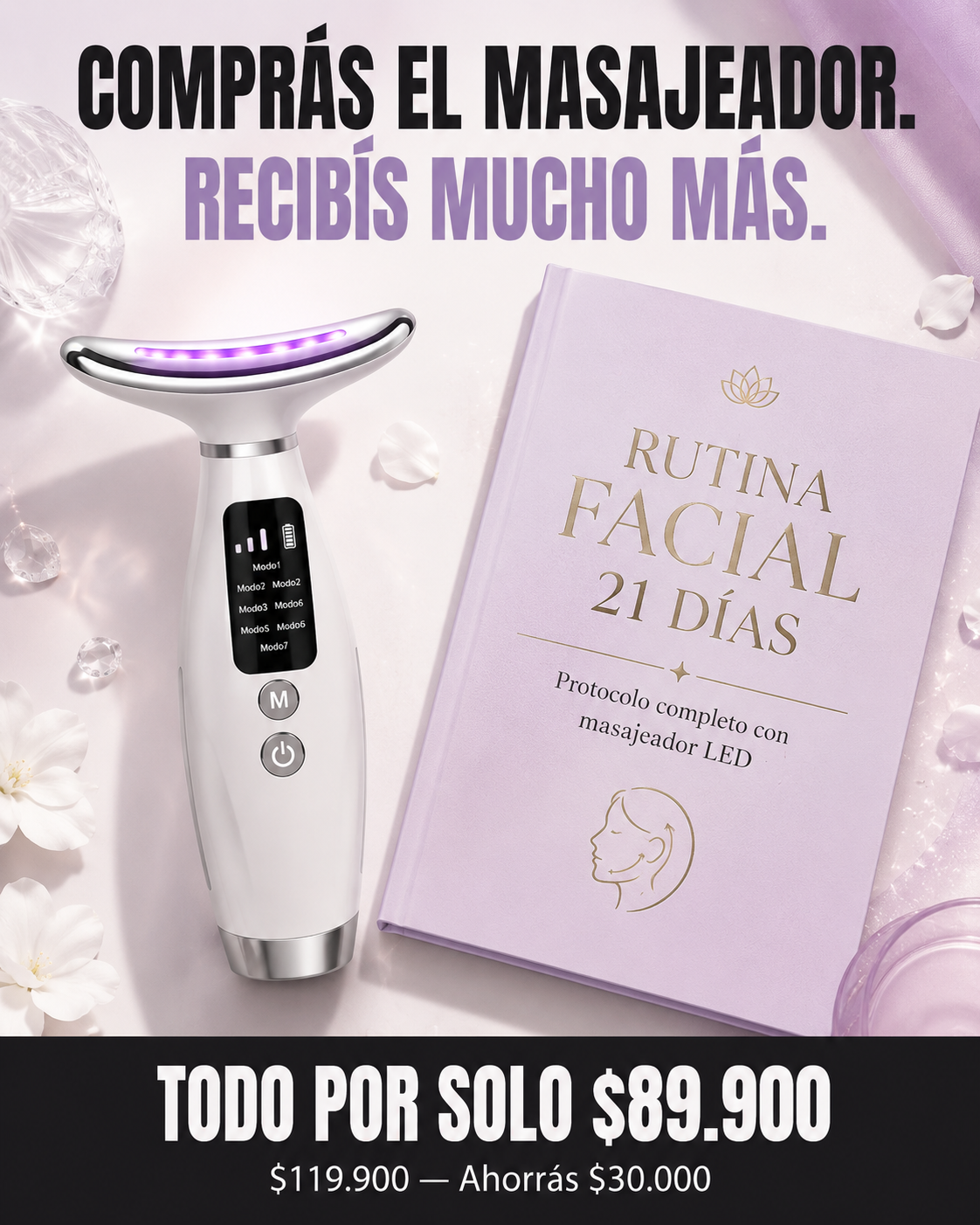MASAJEADOR FACIAL RECARGABLE