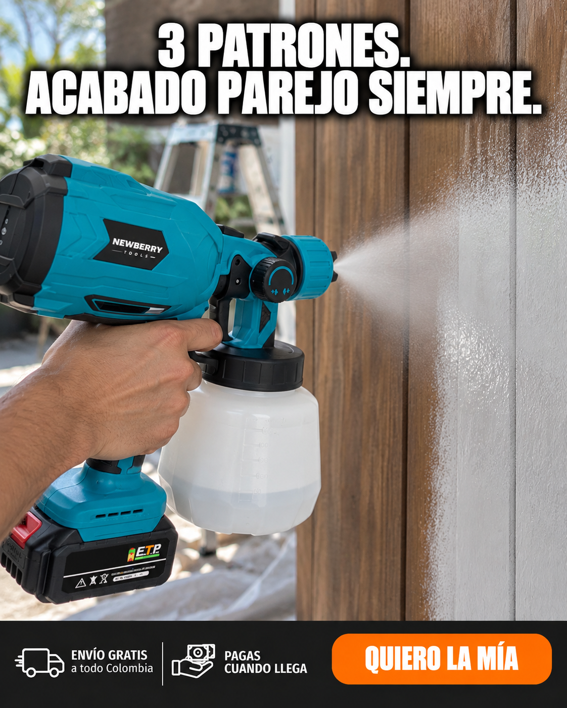 Pistola De Pintura Inalámbrica 2 Baterias