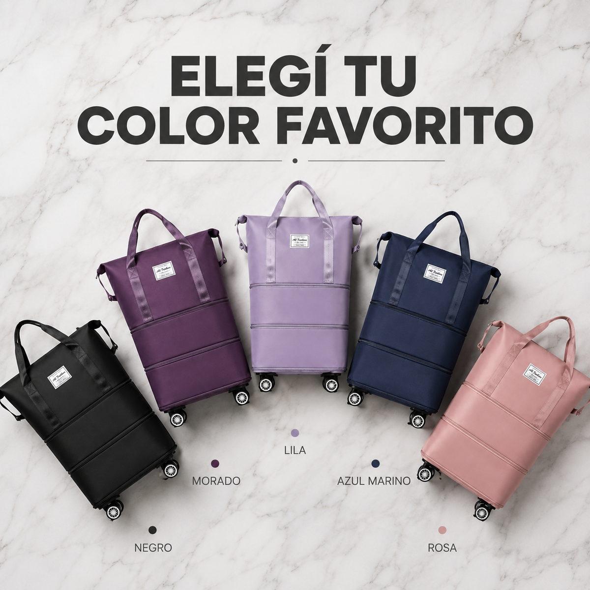 Bolso Expandible 3 en 1 con Ruedas 360°